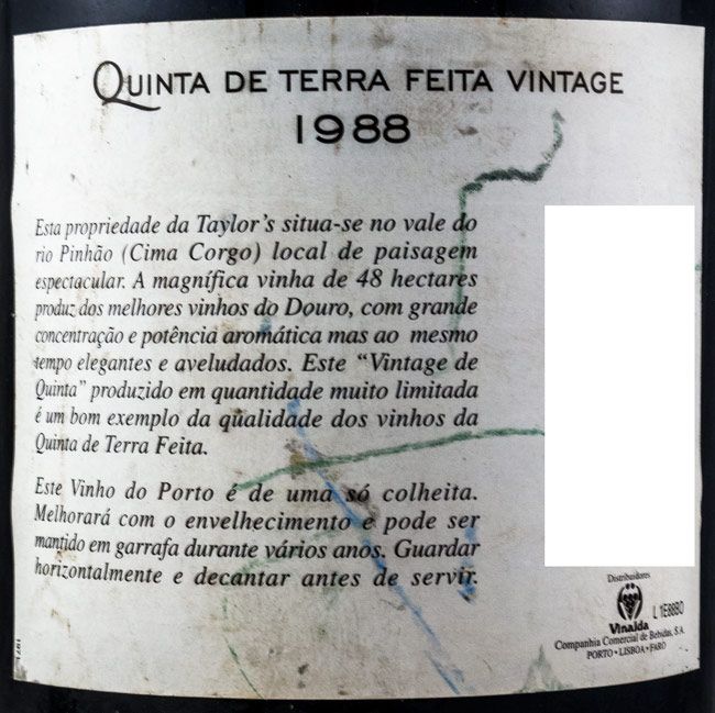 1988 Taylor´s Quinta de Terra Feita Vintage Porto