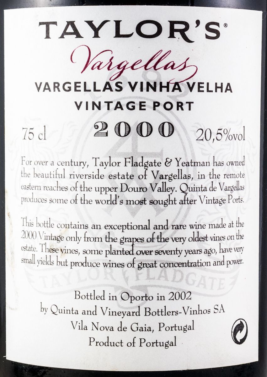 2000 Taylor's Quinta de Vargellas Vinha Velha Vintage Porto