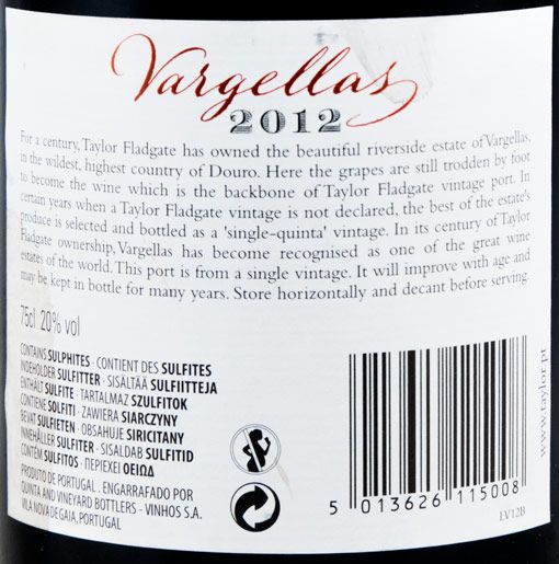 2012 Taylor's Quinta de Vargellas Vintage Porto