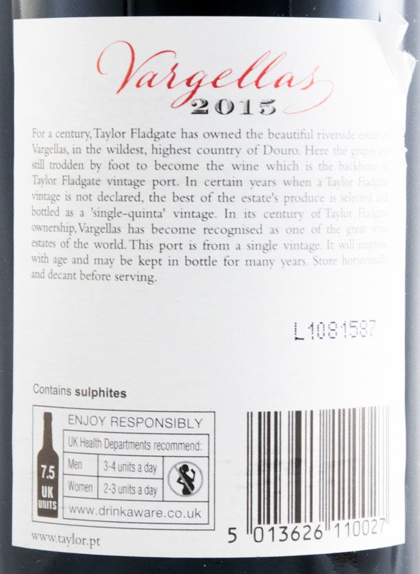2015 Taylor's Quinta de Vargellas Vintage Port 37.5cl