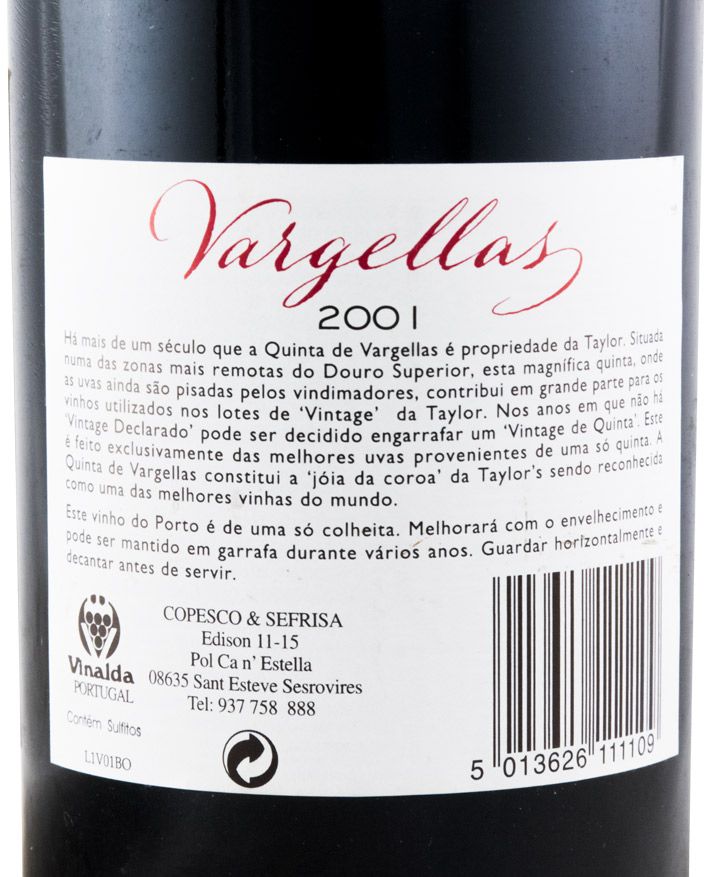 2001 Taylor's Quinta de Vargellas Vintage Porto