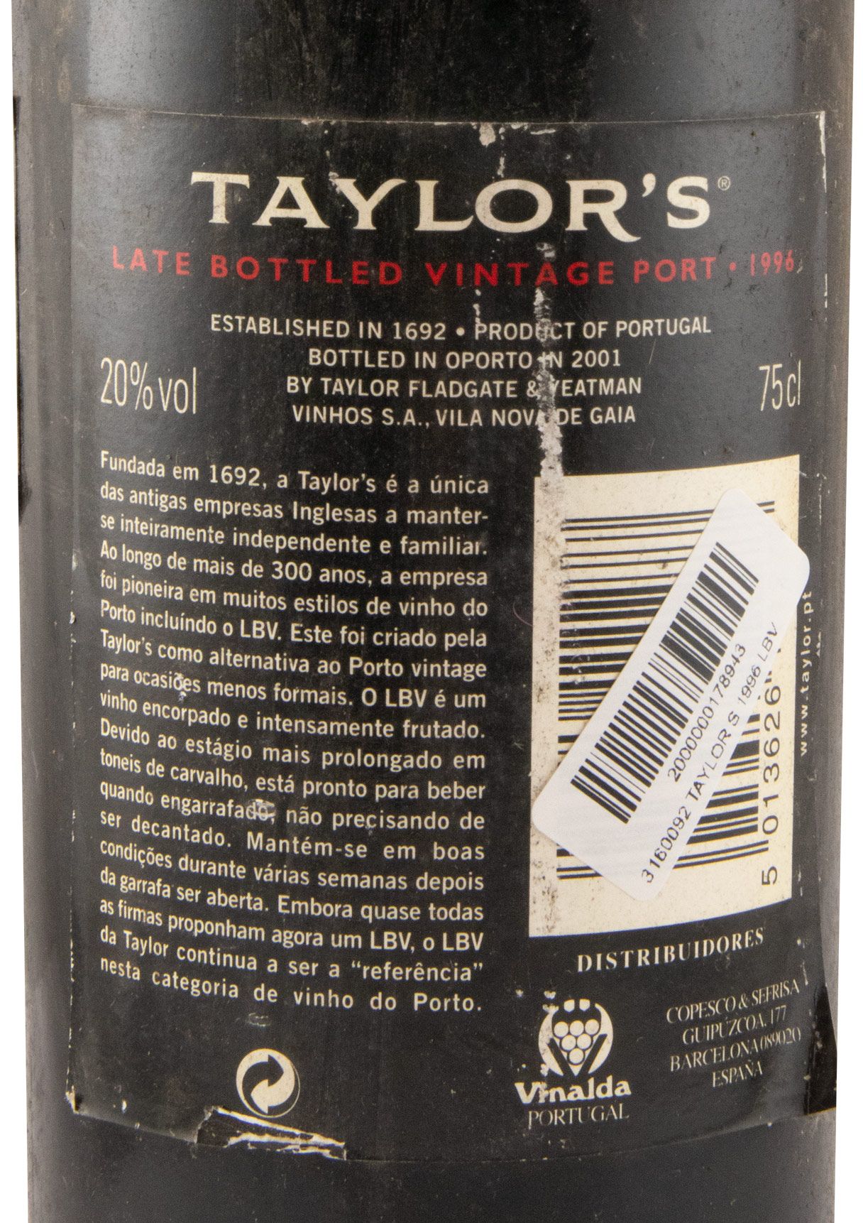 1996 Taylor's LBV Port