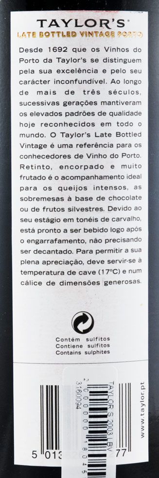2003 Taylor's LBV Porto