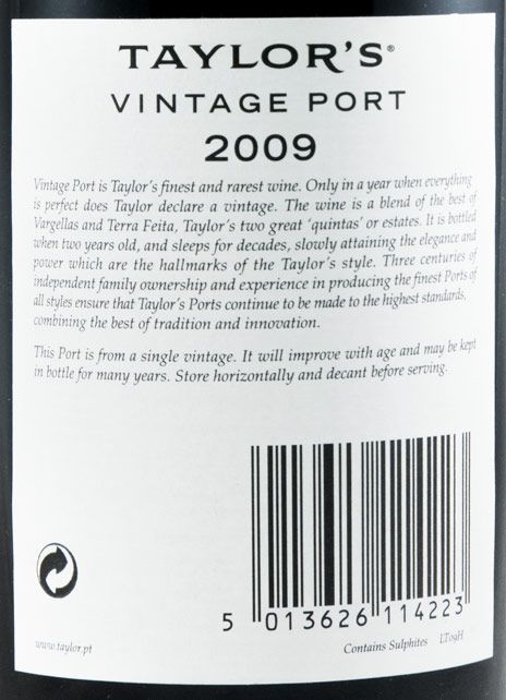 2009 Taylor's Vintage Porto 37,5cl