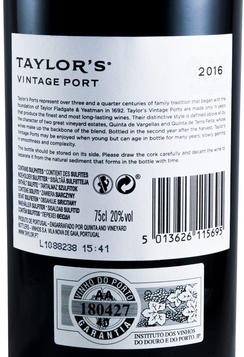 2016 Taylor's Vintage Porto