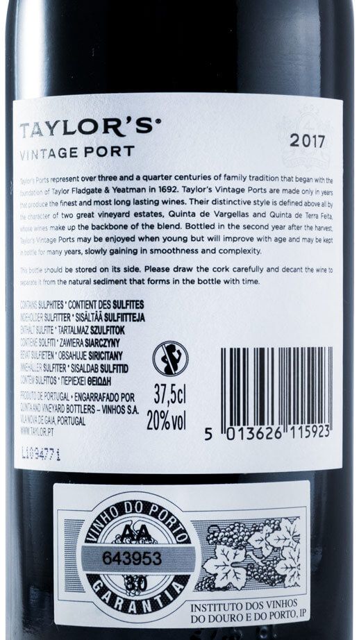 2017 Taylor's Vintage Porto 37,5cl