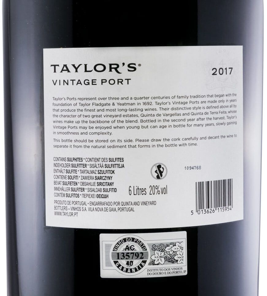 2017 Taylor's Vintage Porto 6L