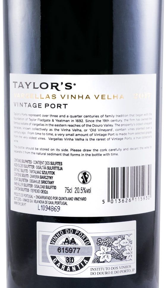 2017 Taylor's Quinta de Vargellas Vinha Velha Vintage Porto