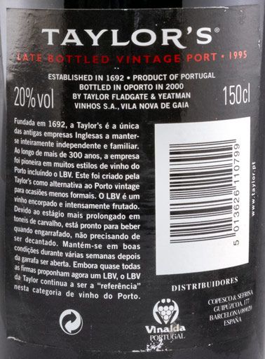 1995 Taylor's LBV Porto 1,5L