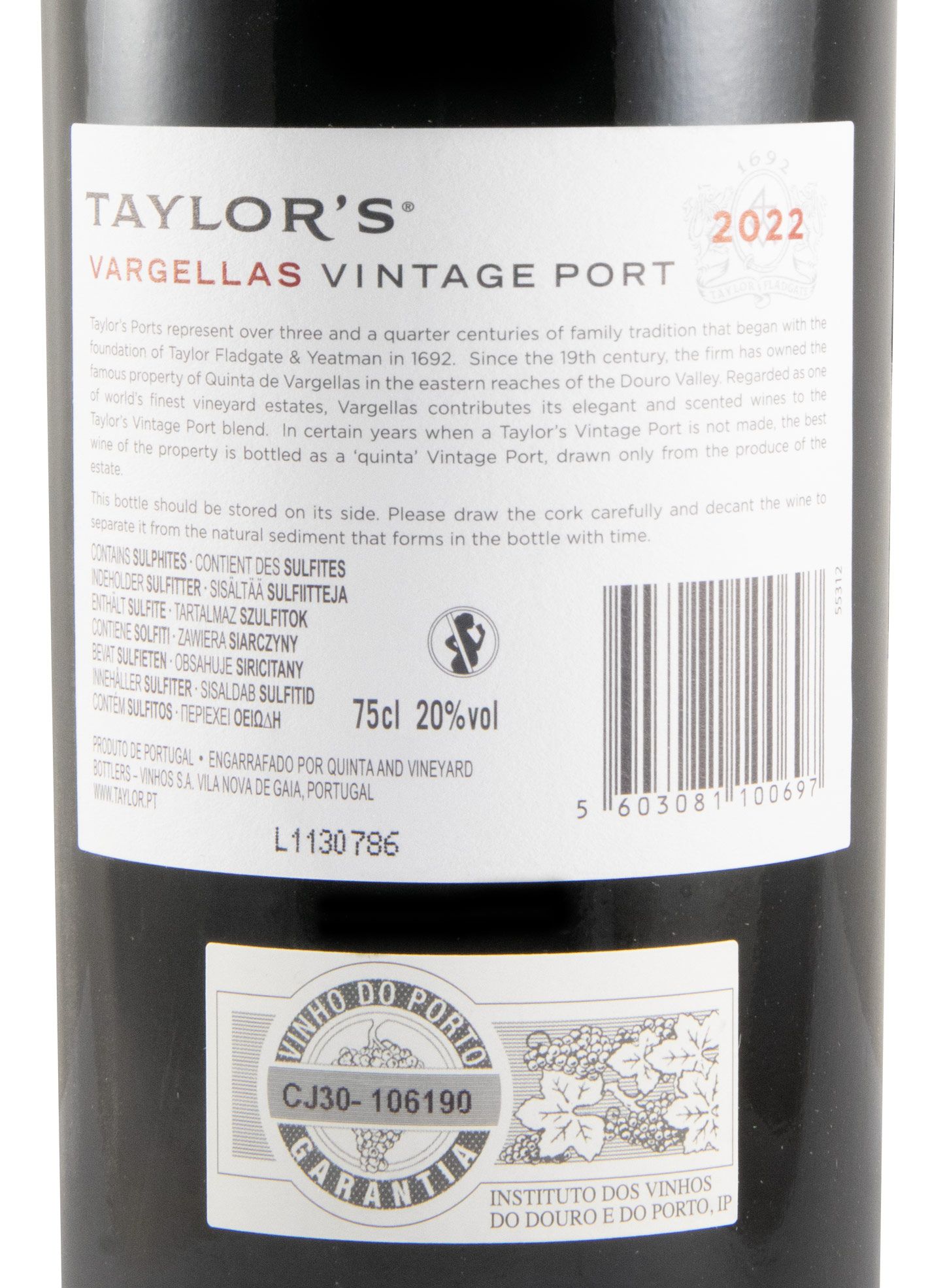 2022 Taylor's Quinta de Vargellas Vintage Porto