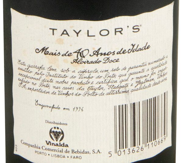 Taylor's 40 years Port (bottled in 1996)