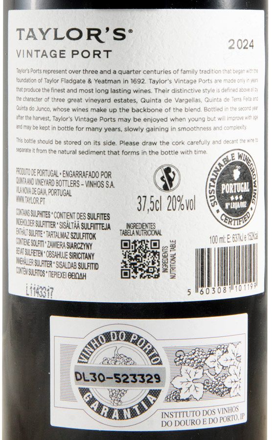 2024 Taylor's Vintage Porto 37,5cl