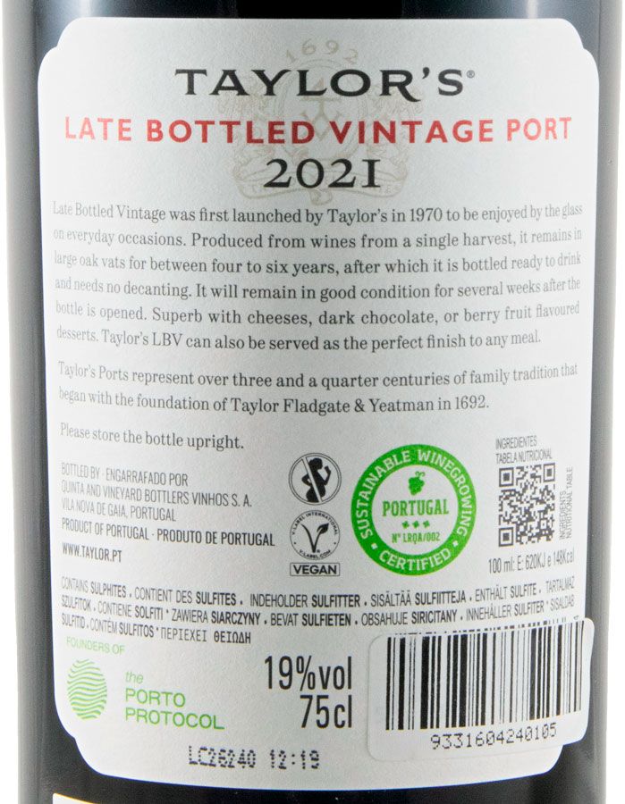 2021 Taylor's LBV Porto