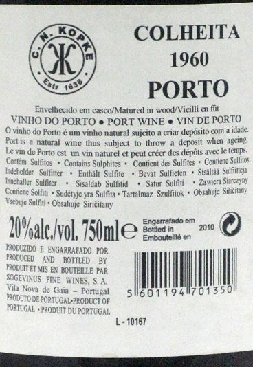 1960 Kopke Colheita Porto