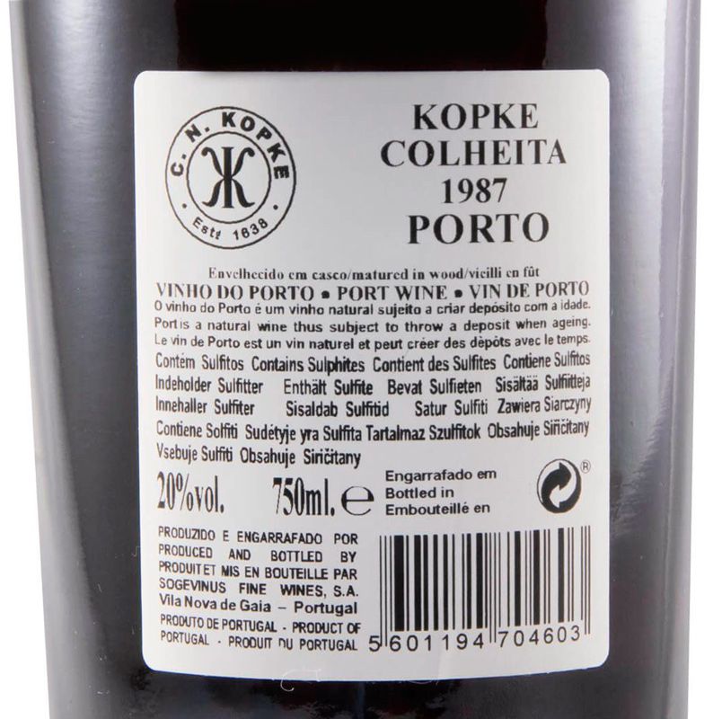 1987 Kopke Colheita Porto