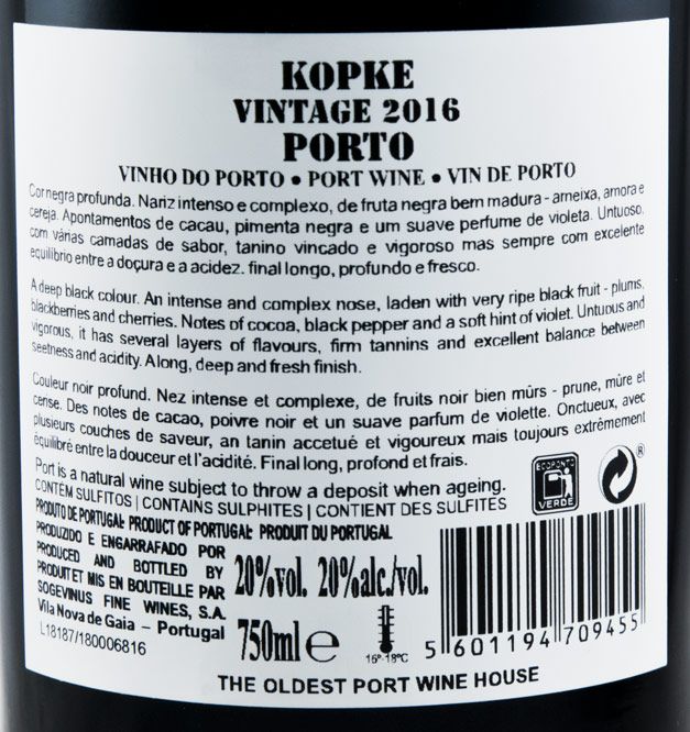 2016 Kopke Vintage Porto