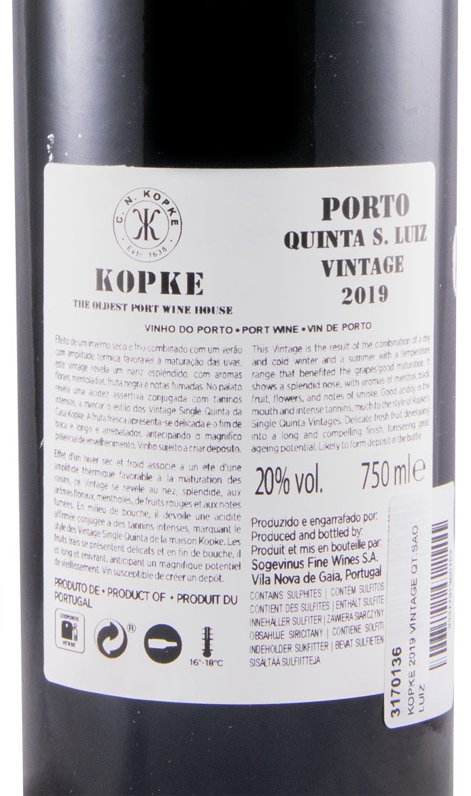 2019 Kopke Quinta de São Luiz Vintage Port