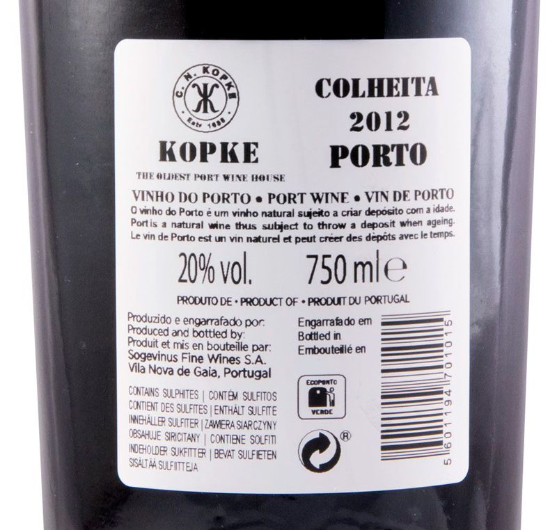 2012 Kopke Colheita Port