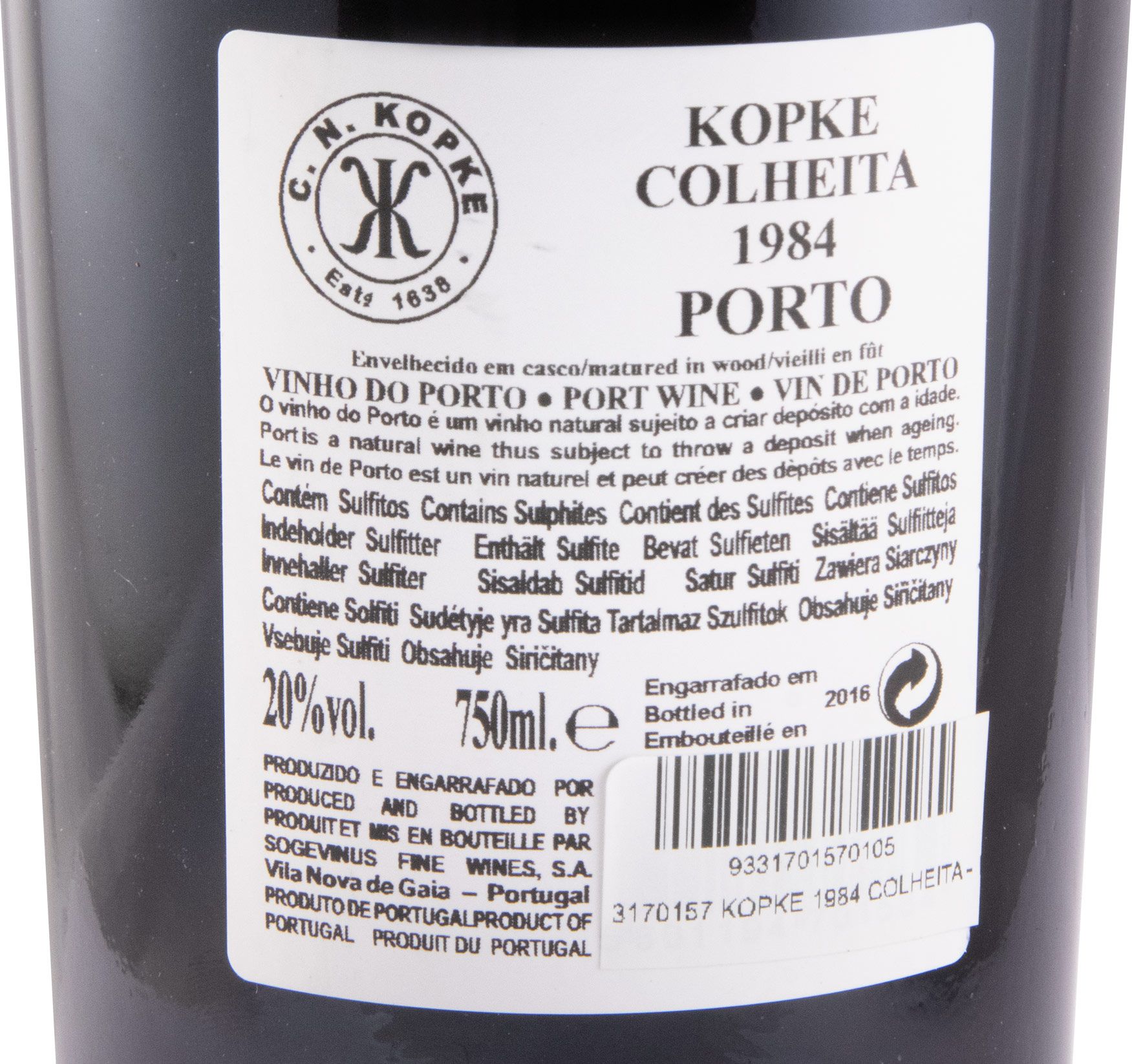 1984 Kopke Colheita Port (bottled in 2016)