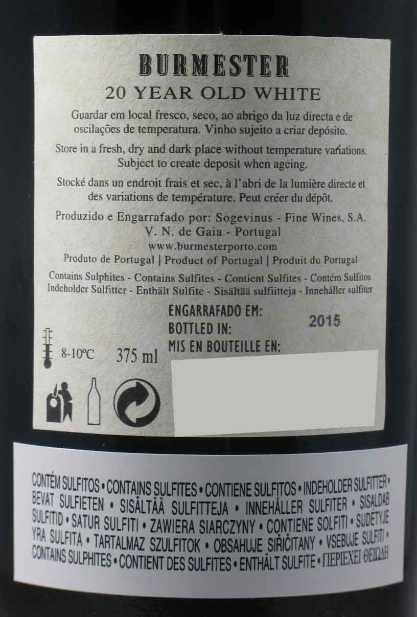Burmester White 20 years Port 37.5cl