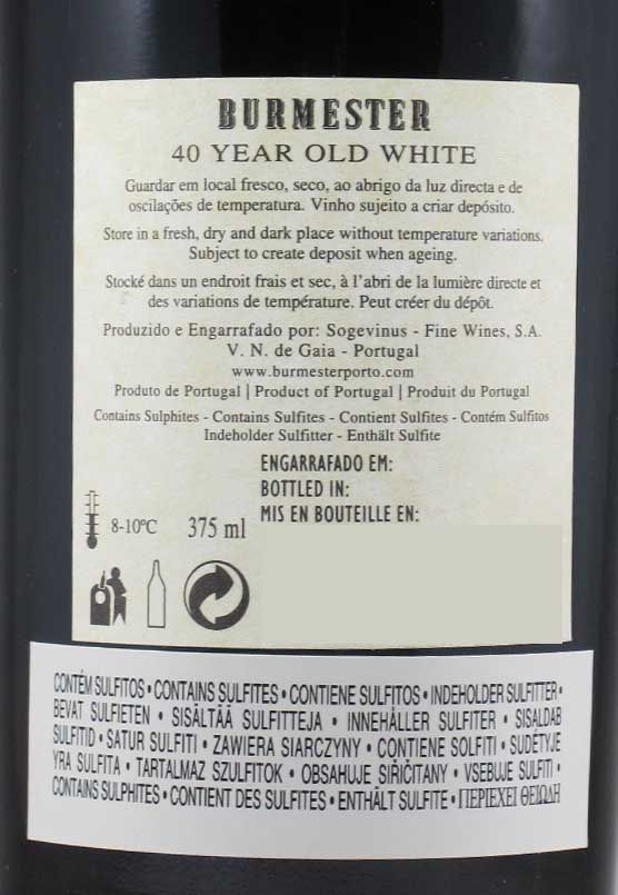Burmester White 40 years Port 37.5cl