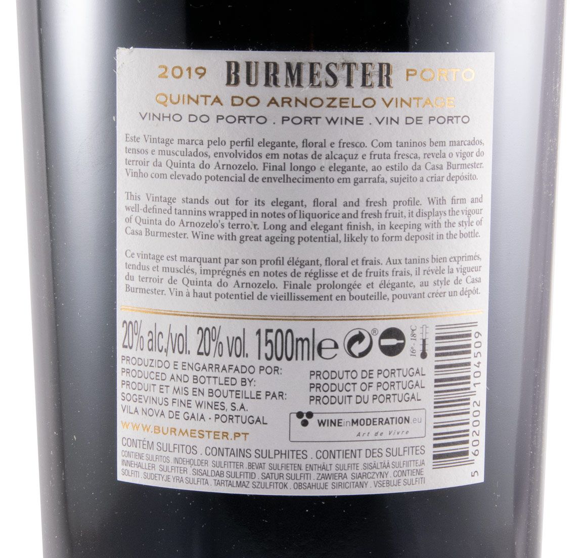 2019 Burmester Quinta do Arnozelo Vintage Porto 1,5L
