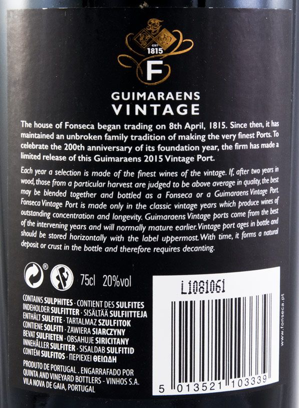 2015 Fonseca Vintage Porto