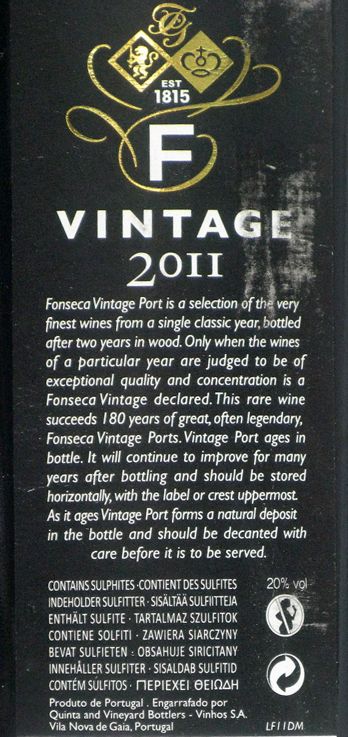 2011 Fonseca Vintage Porto 3L