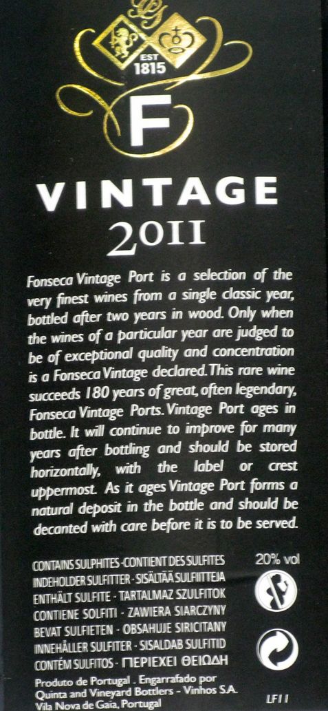2011 Fonseca Vintage Porto 6L