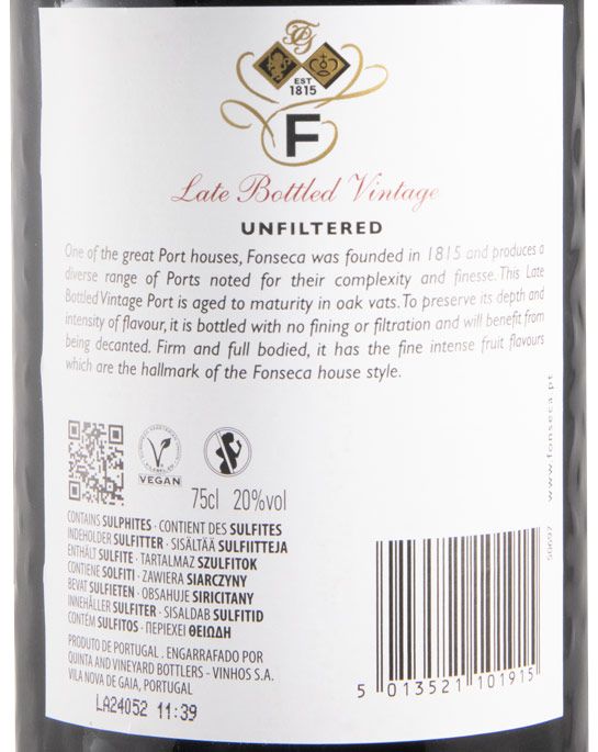 2018 Fonseca Unfiltered LBV Porto