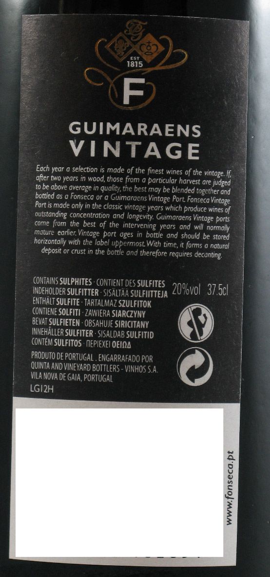 2012 Fonseca Guimaraens Vintage Porto 37,5cl