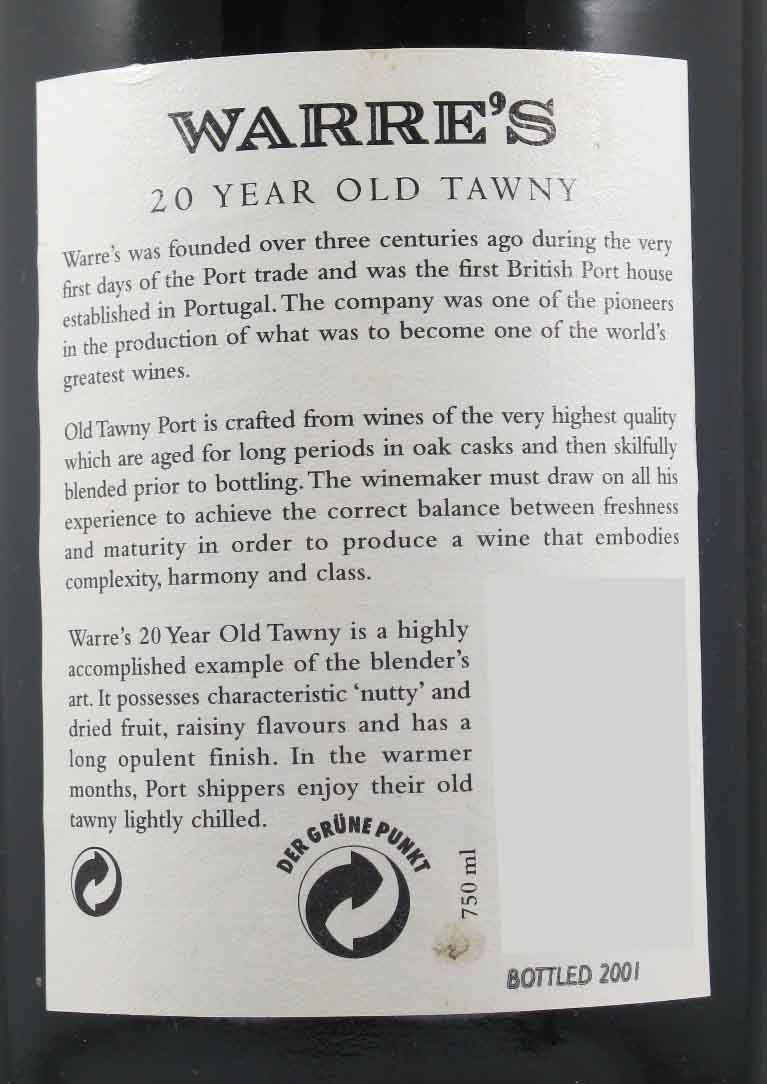 Warre's 20 years Port
