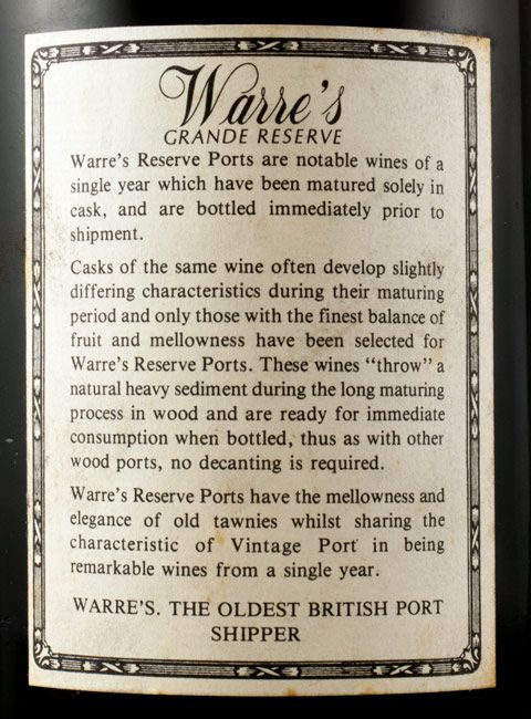 1962 Warre's Grande Reserva Porto