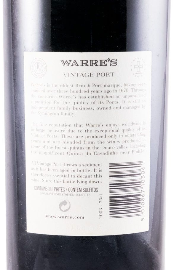 2003 Warre's Vintage Porto