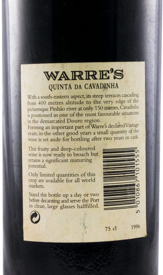 1996 Warre's Quinta da Cavadinha Vintage Porto