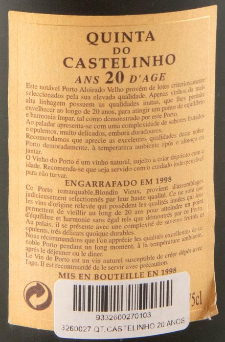 Quinta do Castelinho 20 anos Port (bottled in 1998)