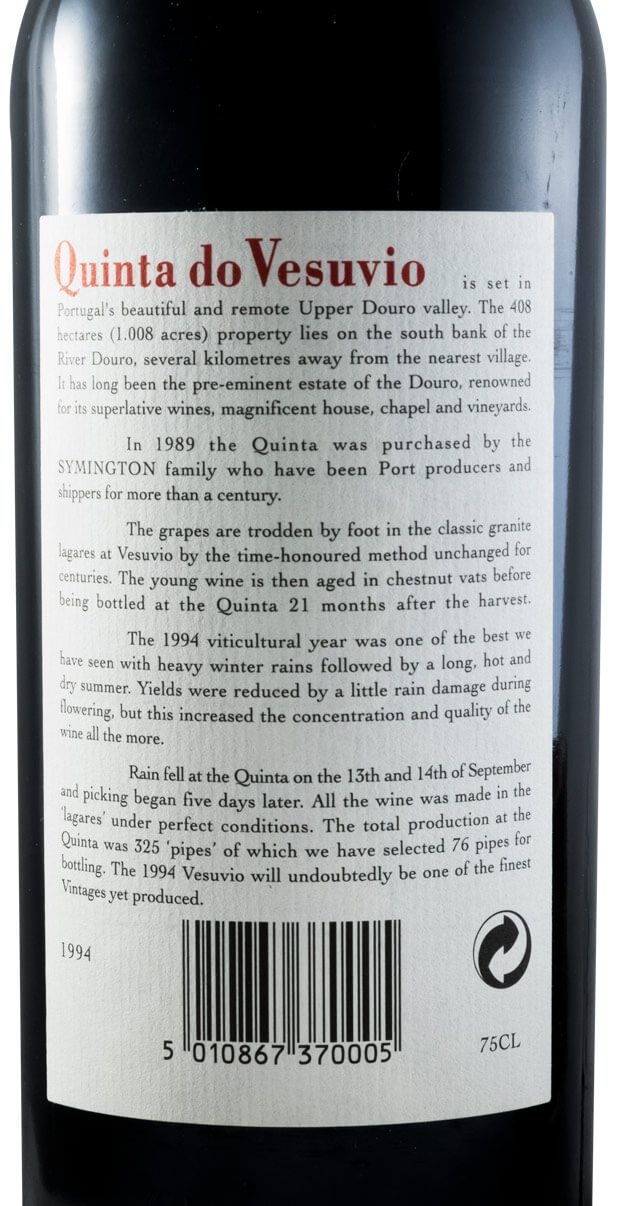 1994 Quinta do Vesuvio Vintage Porto