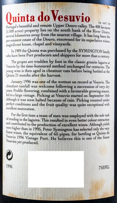 1996 Quinta do Vesuvio Vintage Porto