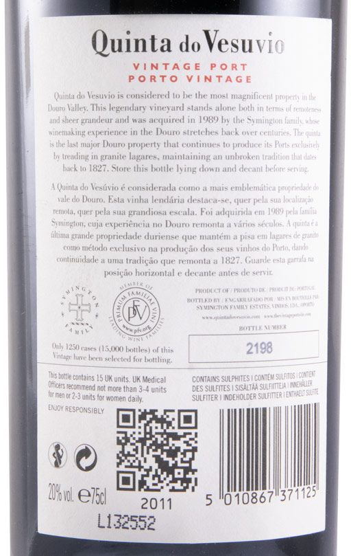 2011 Quinta do Vesuvio Vintage Porto