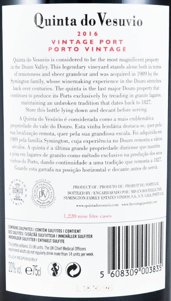 2016 Quinta do Vesuvio Vintage Porto