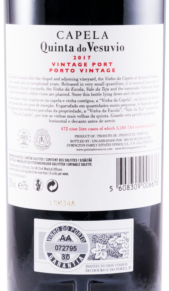 2017 Quinta do Vesuvio Capela Vintage Porto