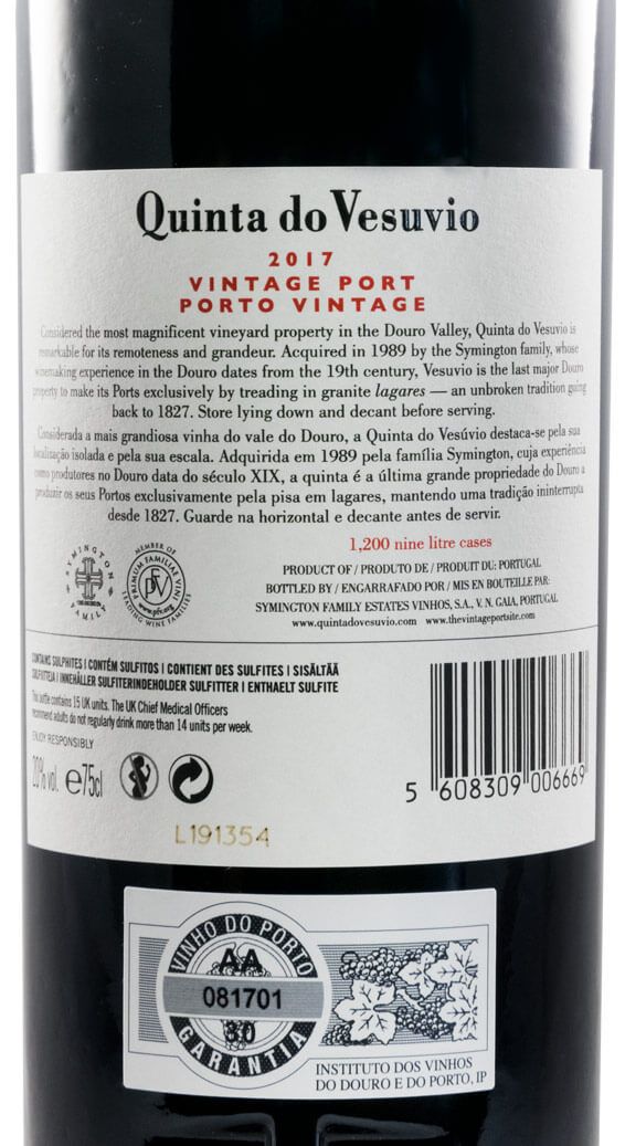 2017 Quinta do Vesuvio Vintage Porto