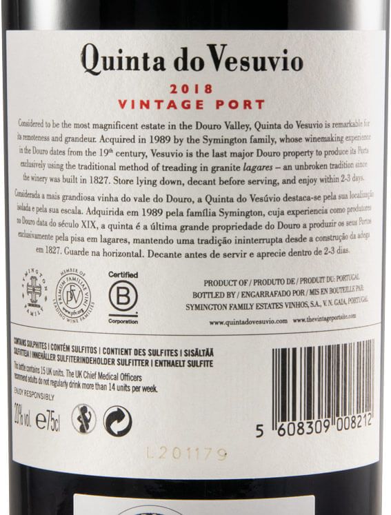 2018 Quinta do Vesuvio Vintage Porto