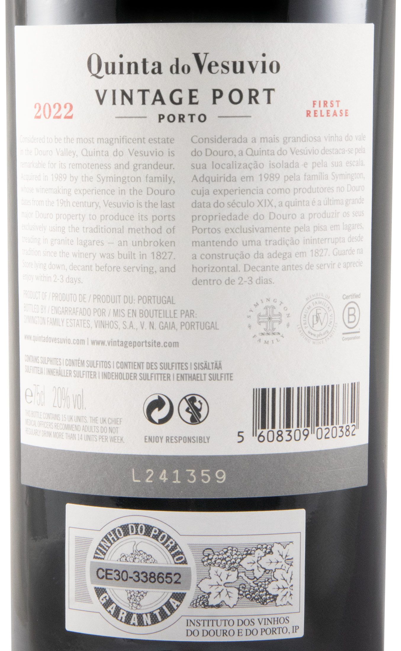 2022 Quinta do Vesuvio Vintage Porto