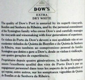 Dow's Dry White Port