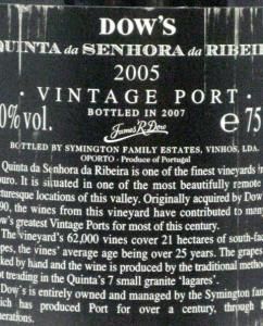 2005 Dow's Quinta Senhora da Ribeira Vintage Porto