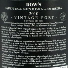 2010 Dow's Quinta Senhora da Ribeira Vintage Port