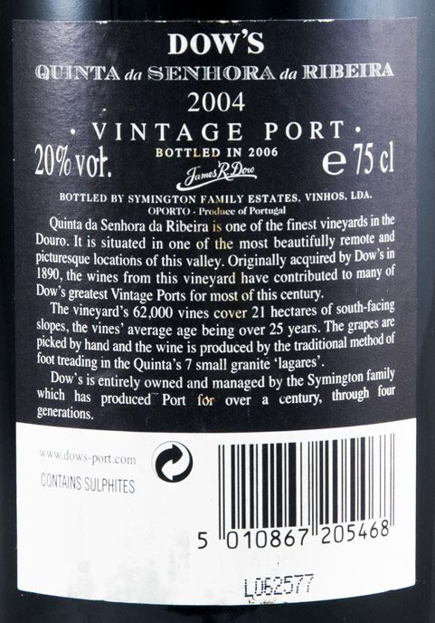 2004 Dow's Quinta Senhora da Ribeira Vintage Porto