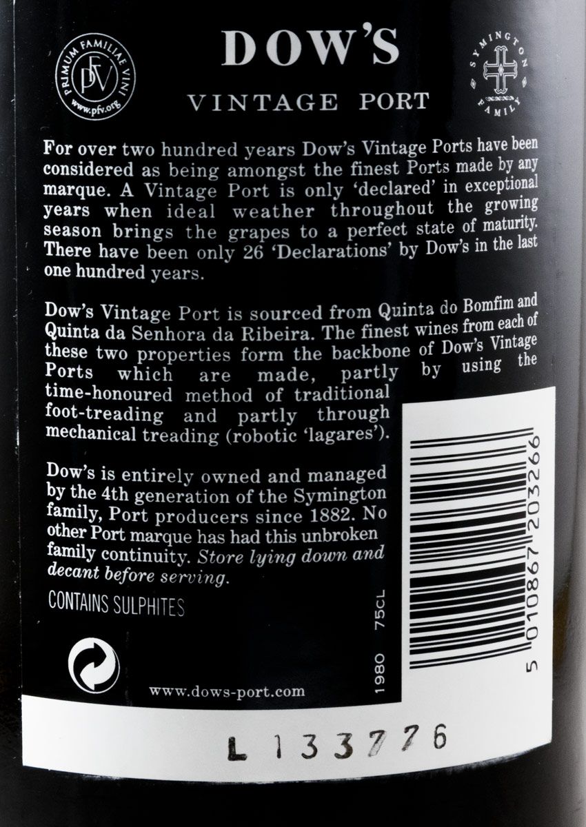 1980 Dow's Vintage Porto