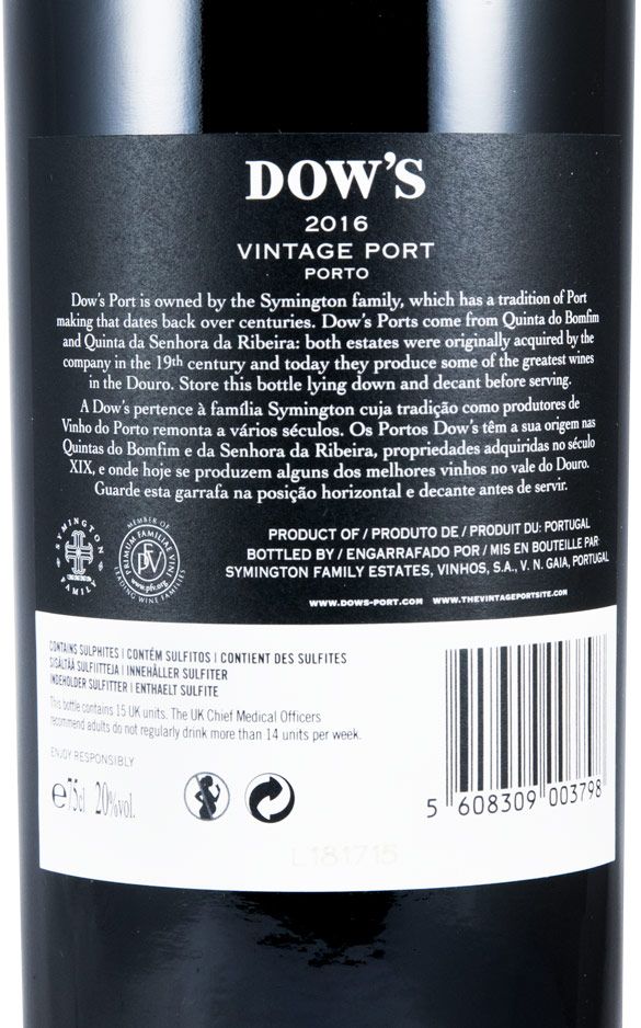 2016 Dow's Vintage Port